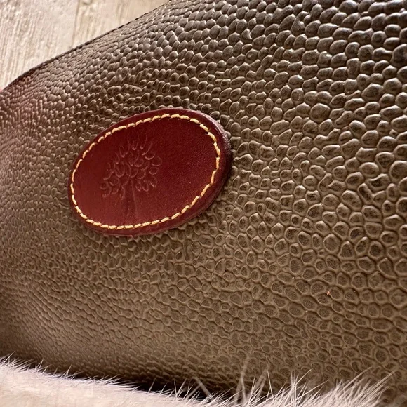 Mulberry Scotchgrain Wash Case/Clutch in Green Pebble/Chestnut - Picture 9 of 10